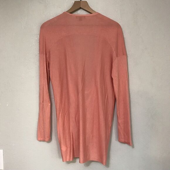 H By Halston TOP Women's Size S Oversized DRAPPED FRONT CORAL Sweater - Picture 2 of 7